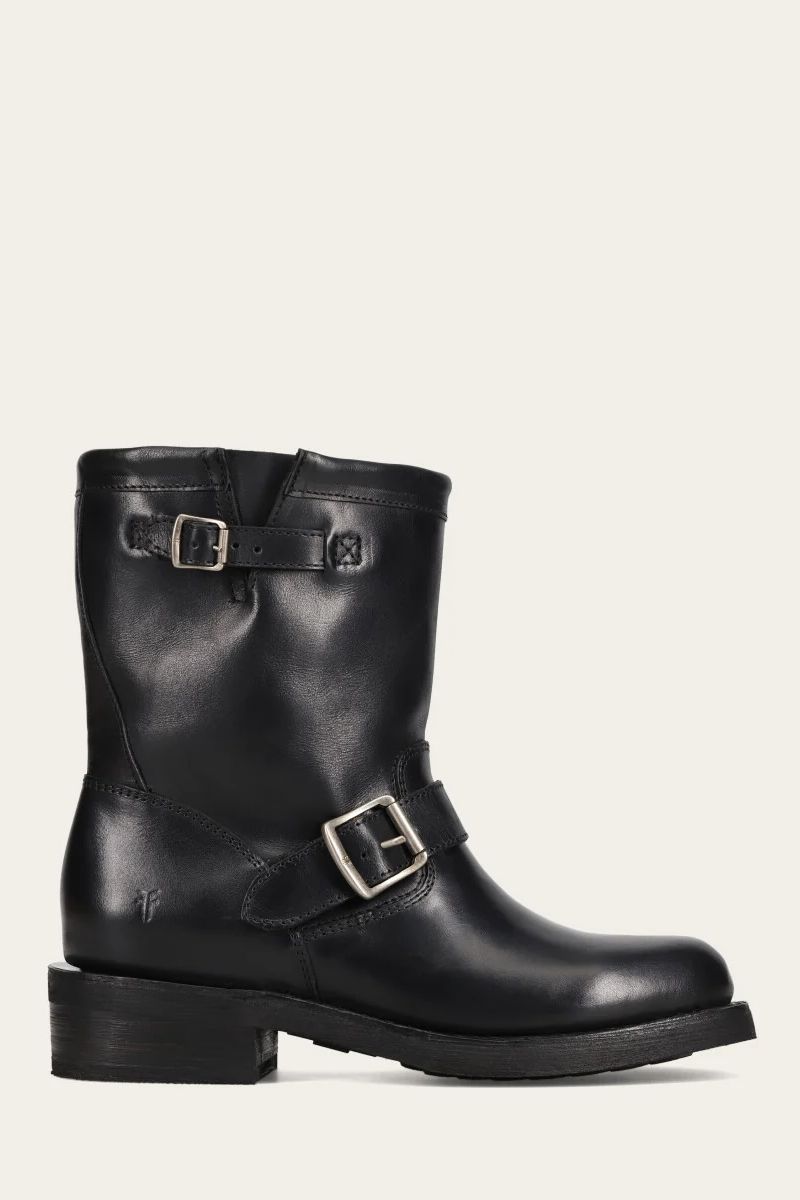 Frye Viv Short Engineer black boots