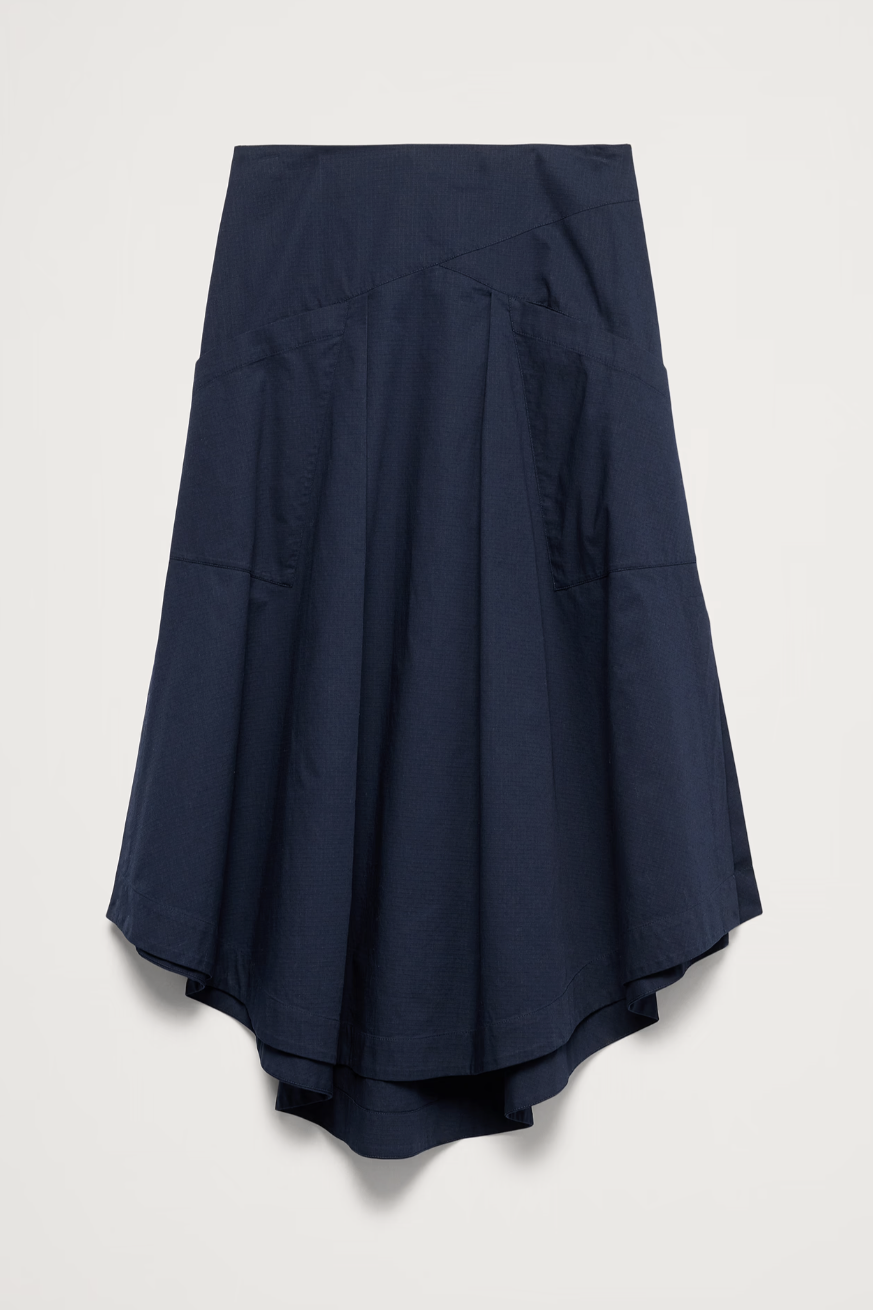 Banana Republic, Stretch-Cotton Drop-Waist Midi Skirt