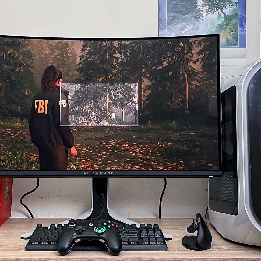 DELL Alienware 32 4K QD-OLED 表面に1mm程度傷あり DELL Alienware 32 4K QD-OLED Curved Gaming Monitor AW3225QF 240Hz