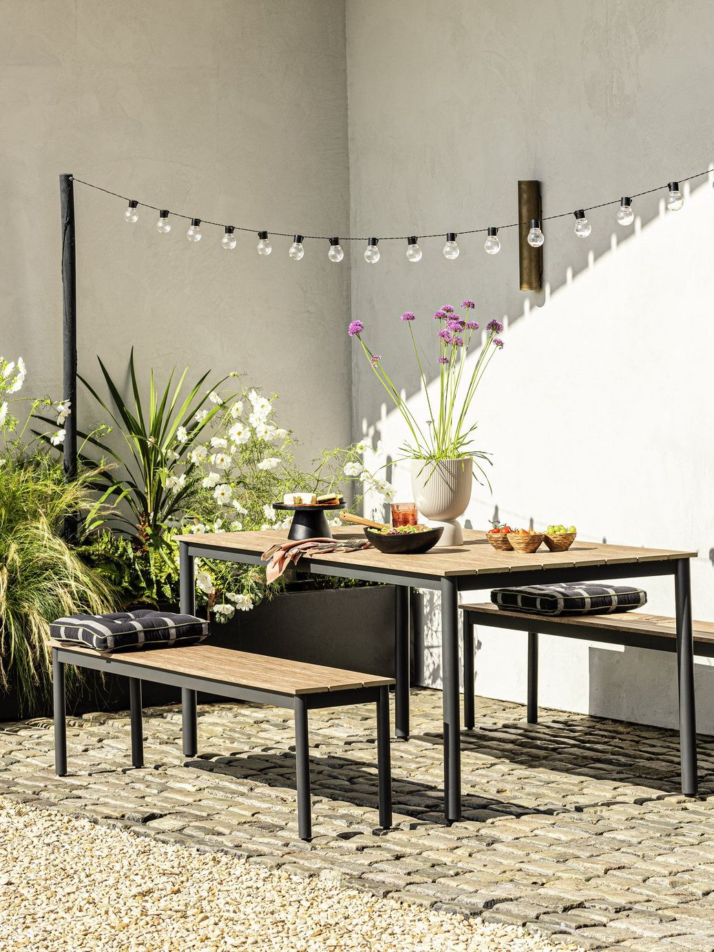 Habitat Loft Living 6 Seater Wooden Patio Set - Natural
