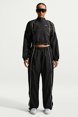 Nike Sportswear Women's Oversized Mid-Rise Track Pants - Black/black/black/sail - Size Xs