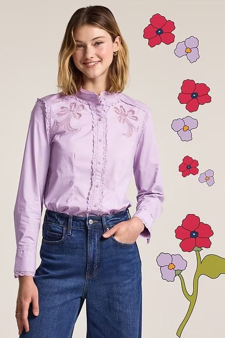 old navy x anna sui button-down top