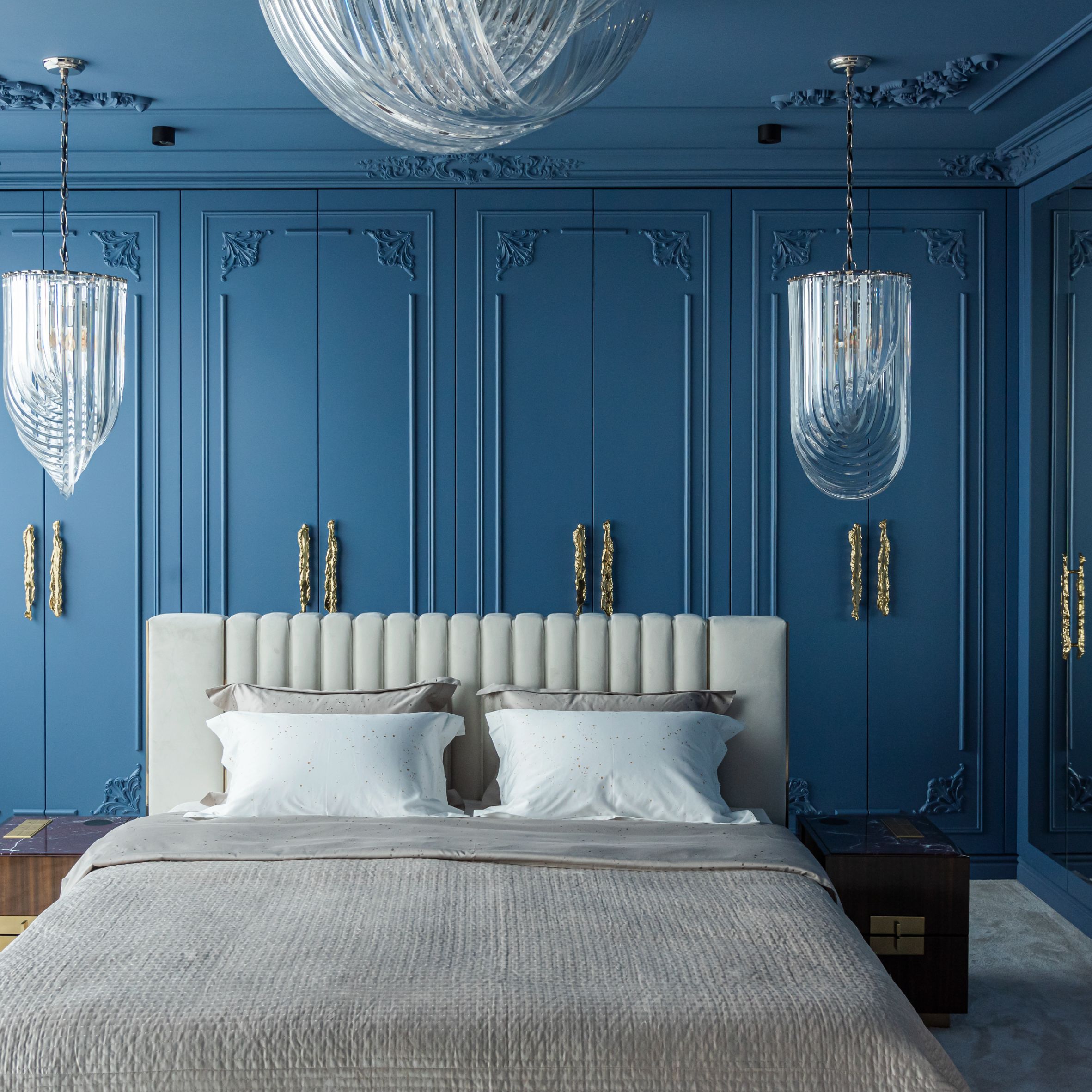 Teal Blue Bedroom Design