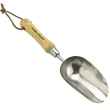 Kent &amp;amp; Stowe Stainless Steel Hand Potting Scoop, Compact Garden Scoop for Compost and Soil, Classic All Year Round Garden Tools Made From Stainless Steel and Ash Wood