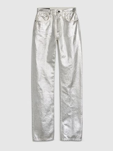 Straight Denim Pants With Soft Coating