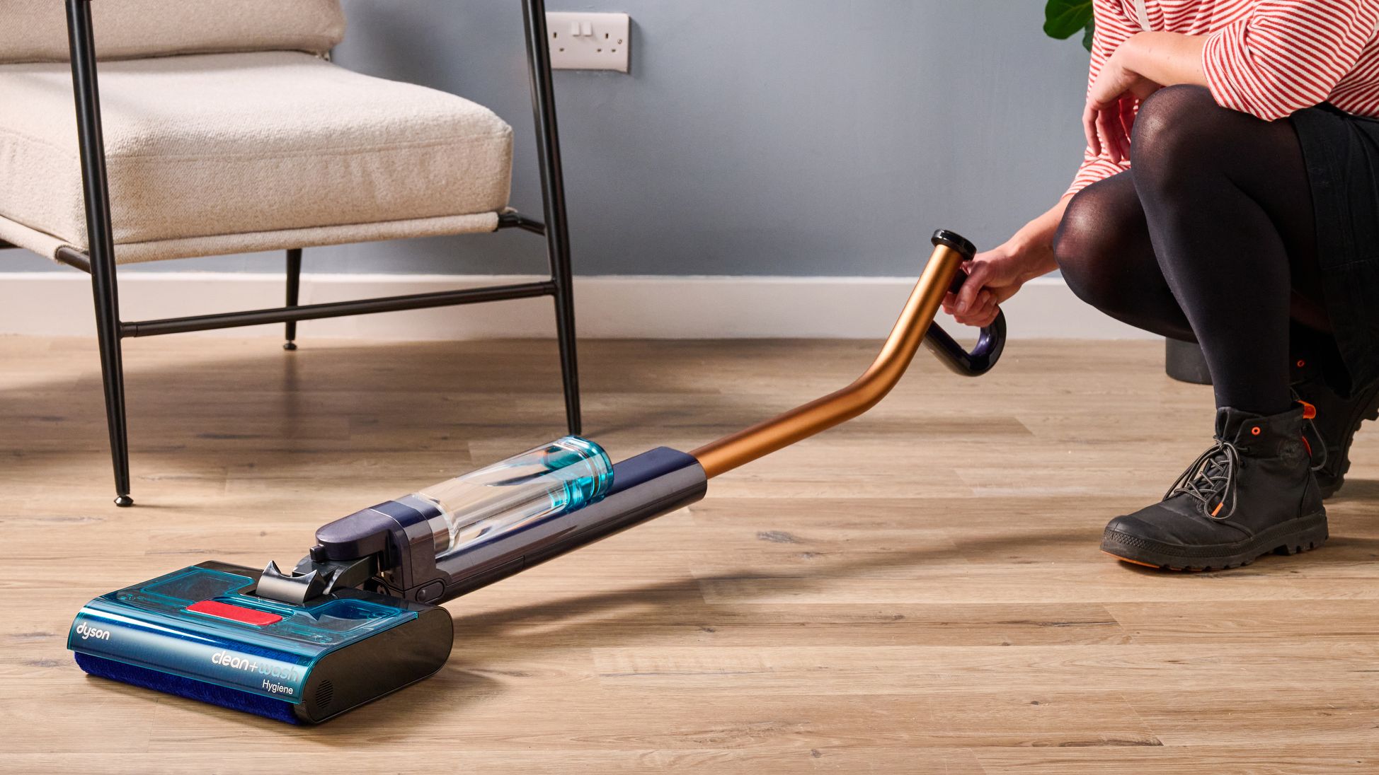 Dyson Clean+Wash Hygiene lying low to the ground