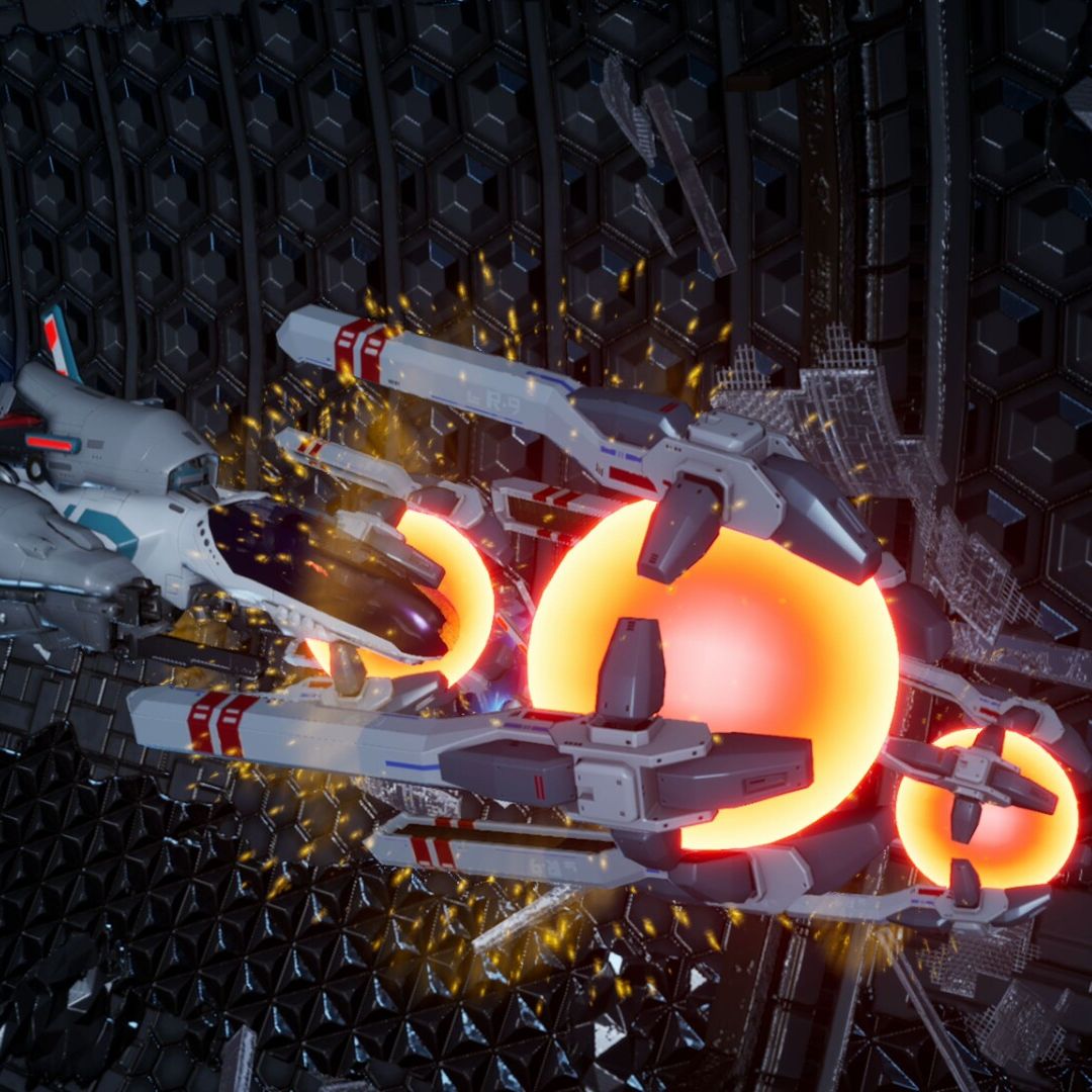 R-Type Tactics I - II Cosmos - A ship exploding as it retreats