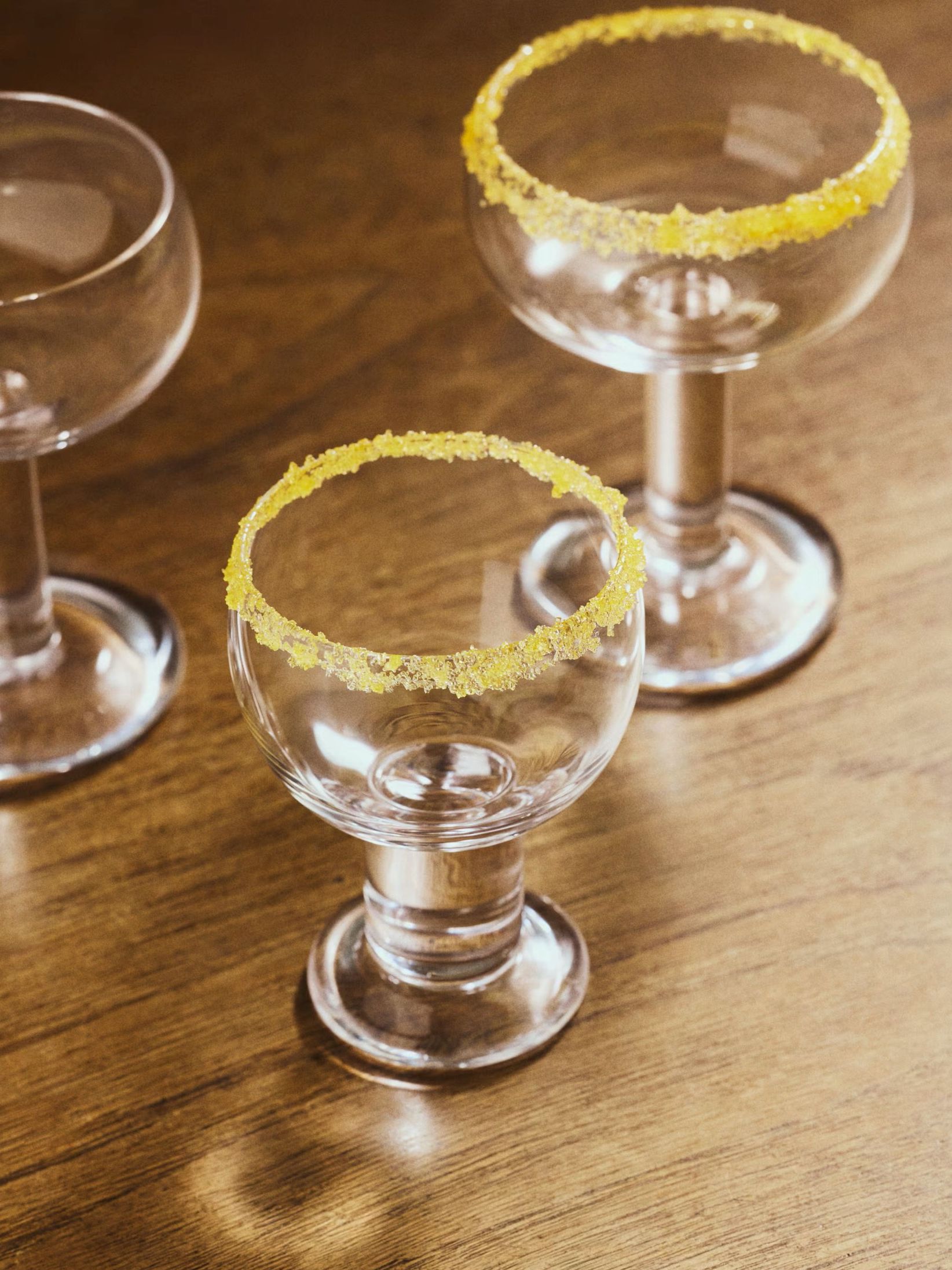 mouth blown wine glass