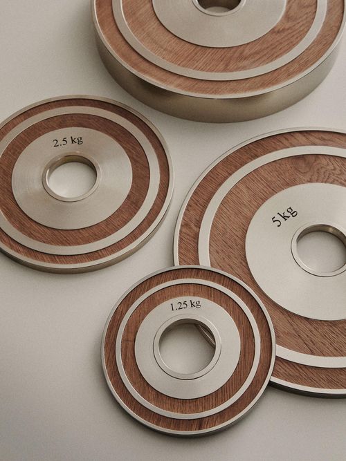 Set of Wooden Disc Weights 
