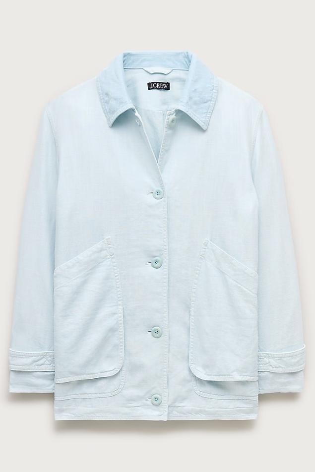J.Crew, Barn Jacket&amp;trade; in Linen Blend