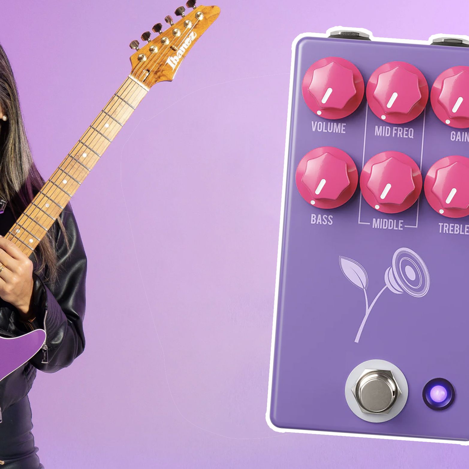JHS Pedals launches Lari Basilio The Violet signature pedal