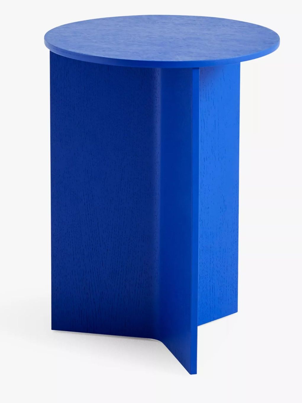 Slit Round Power-Coated Steel Side Table 35.5cm - Blue