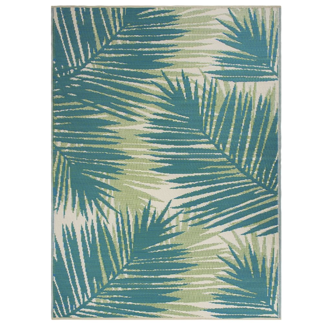 Rugshop Tropical Floral Reversible Crease-Free Waterproof Premium Recycled Plastic Outdoor Rugs for Patio,backyard,rv,deck,picnic,trailer,beach,camping Green 3' X 5'