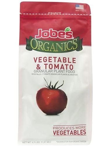 Jobe&amp;rsquo;s Organics Granular Garden Fertilizer, Easy Plant Care Fertilizer for Vegetable Gardens and Tomato Plants, 4 Lbs Bag