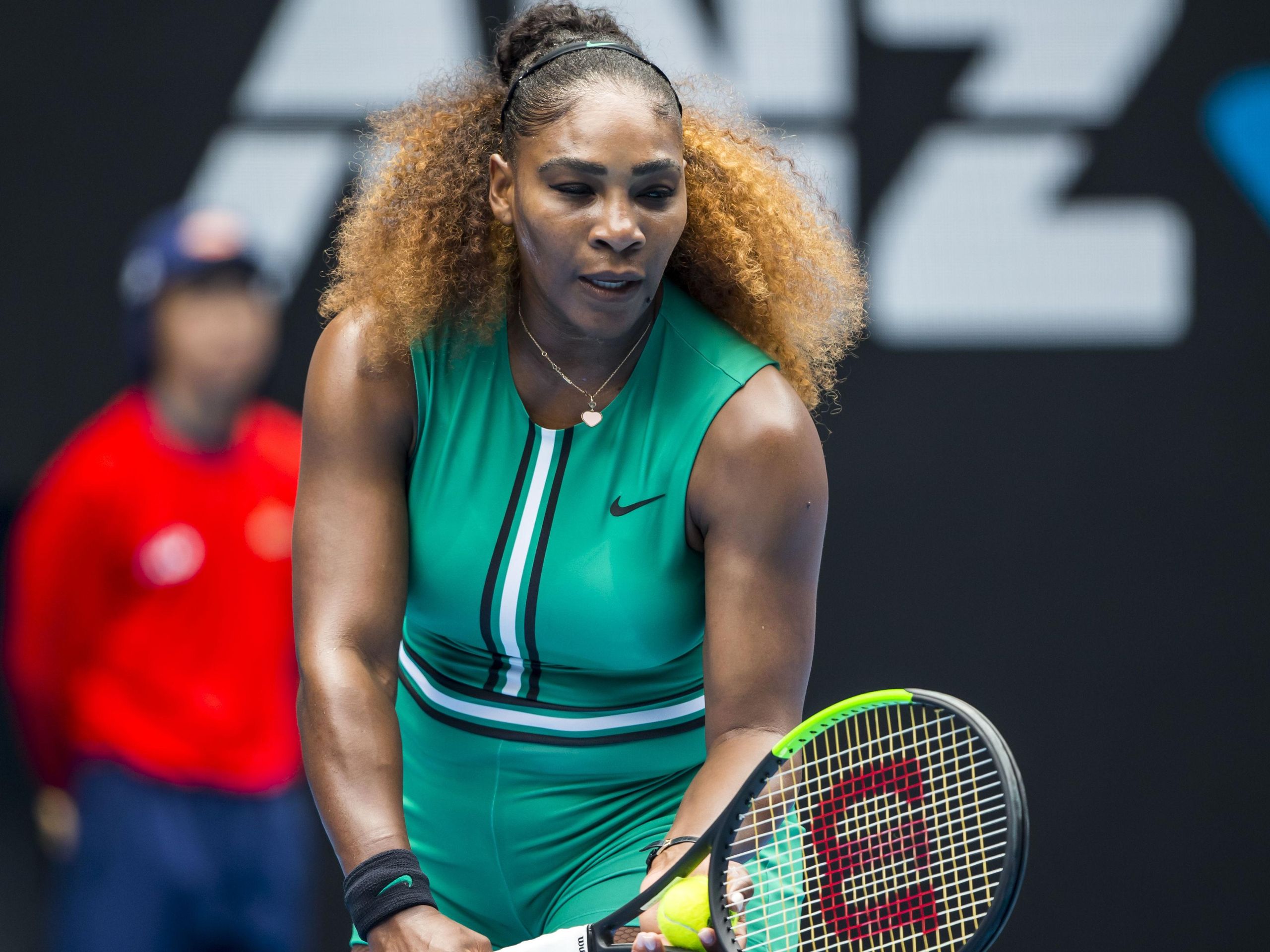 serena williams green dress Williams' Australian Open Bodysuit and Fishnets Might be Her Best Court Look Yet bohofairy