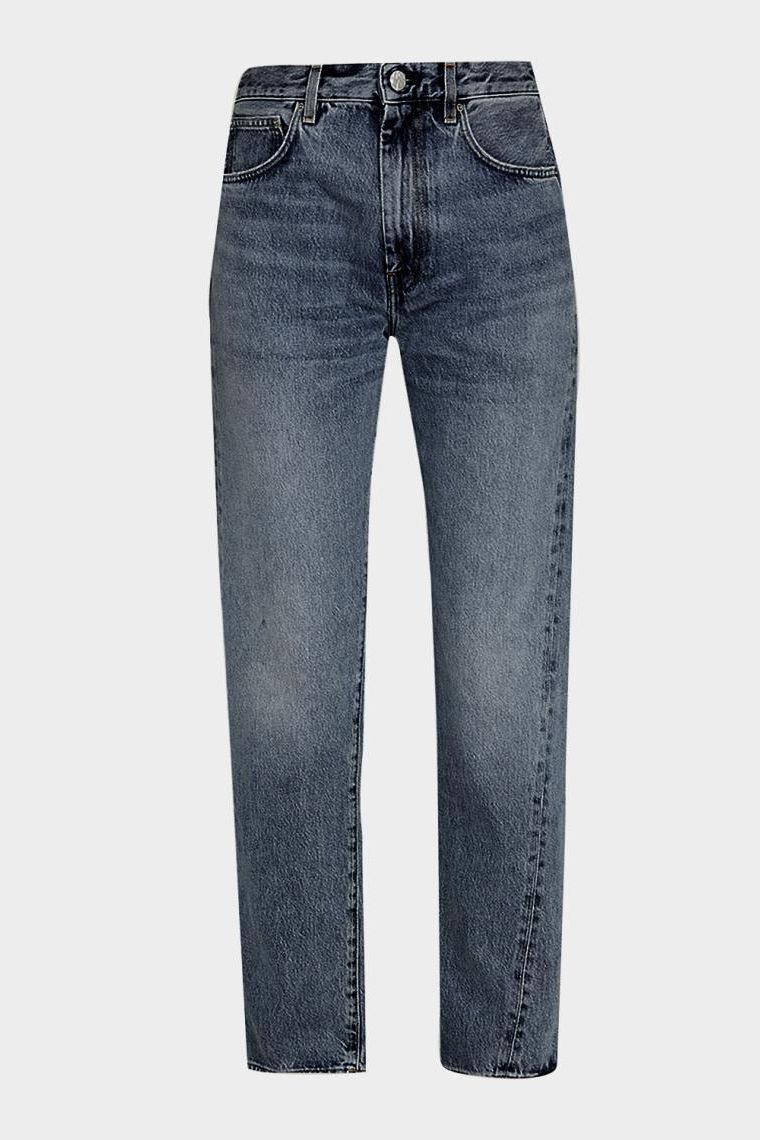 Twisted Seam Straight-Leg Denim Pants