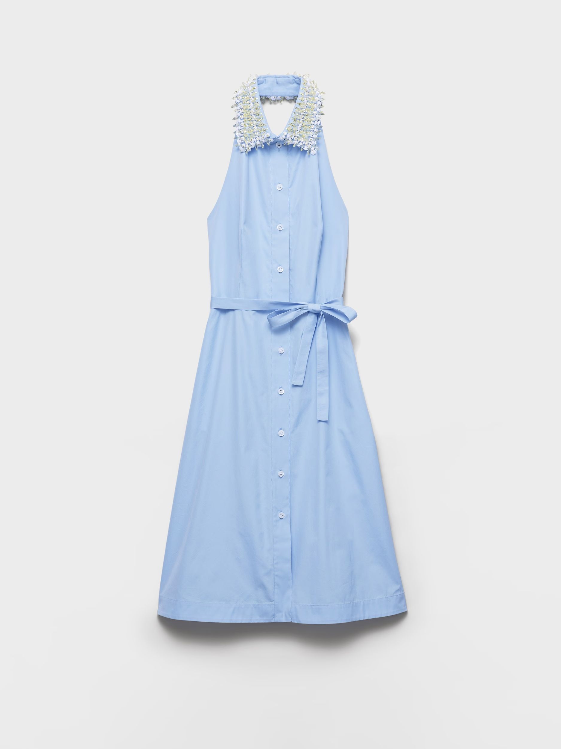 Prada, Embroidered Poplin Shirt Dress