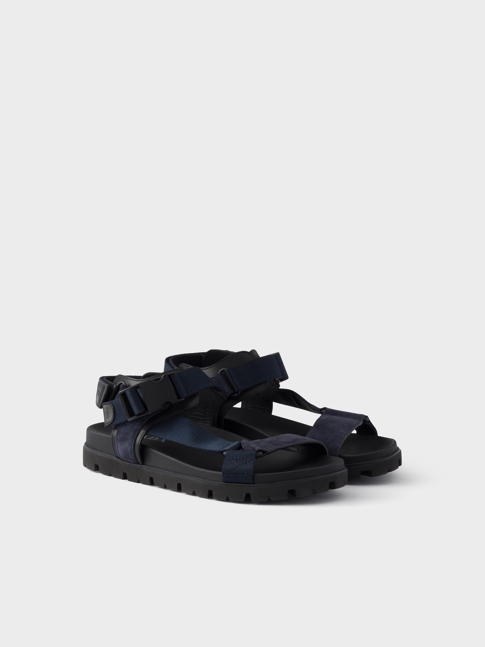 Prada, Suede and Woven Tape Sporty Sandal