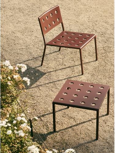 HAY, Balcony Coffee Table Metal Red / 50 x 51.5 cm x H 39 cm - Steel