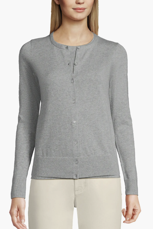 Lands&#039; End, Fine Gauge Cotton Cardigan Sweater (Was $90)