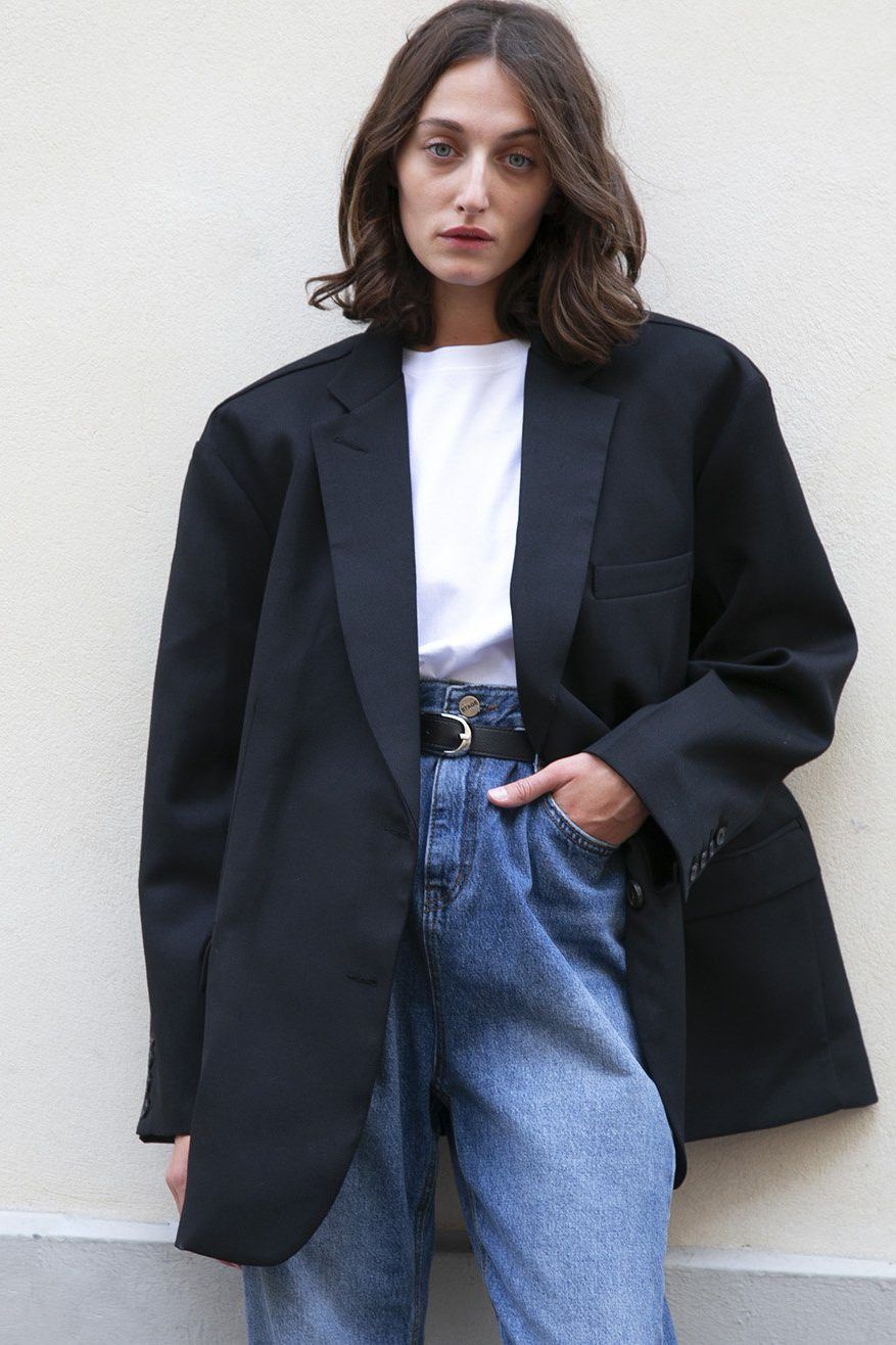 Frankie Oversized Boyfriend Blazer - Black