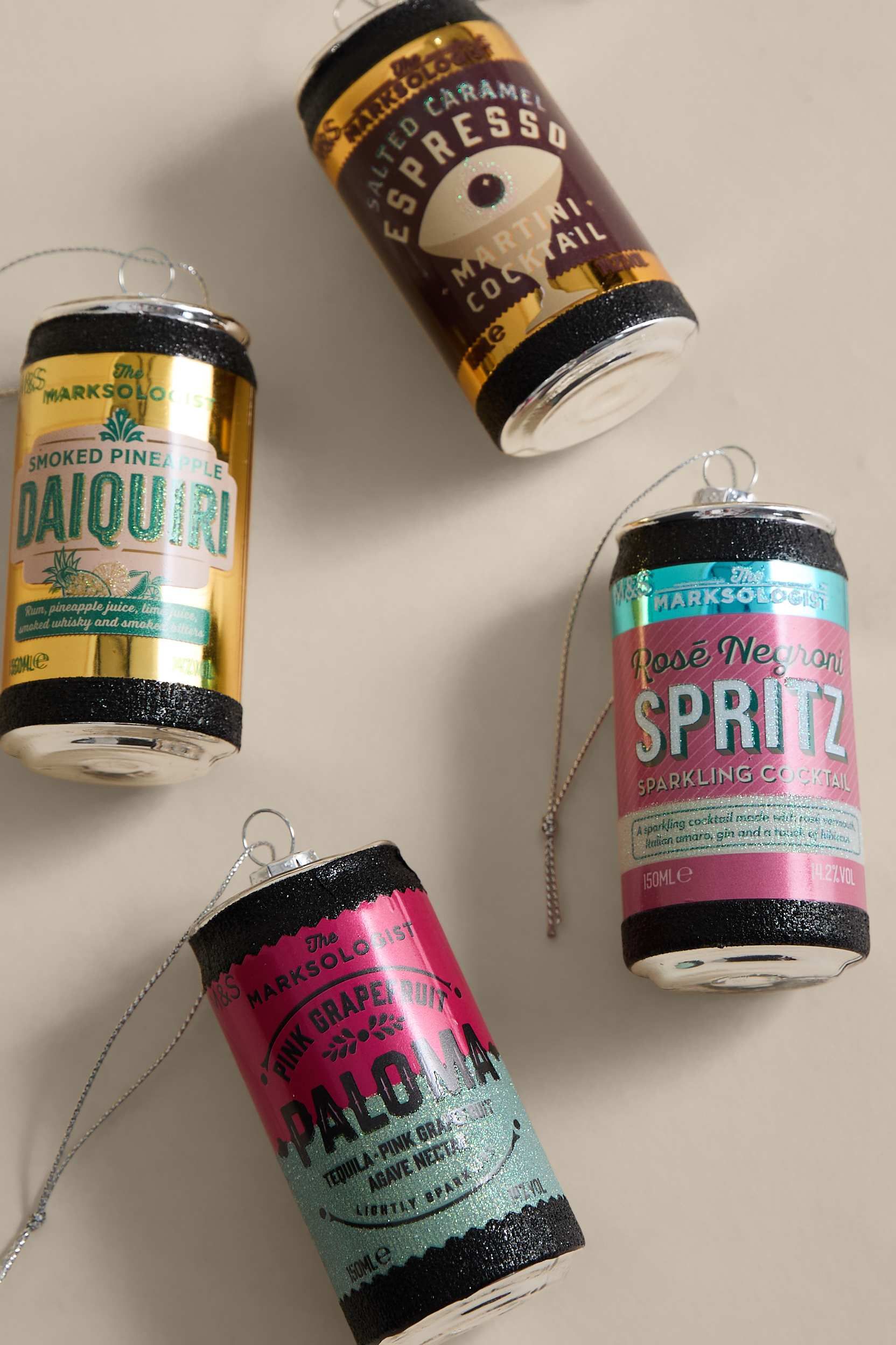 4pk Hanging Marksologist Tin Decorations