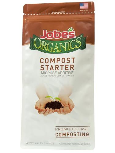 Jobe's Organics Fast Acting Granular Fertilizer Compost Starter, Easy Plant Care Compost Accelerator, 4 Lbs Bag