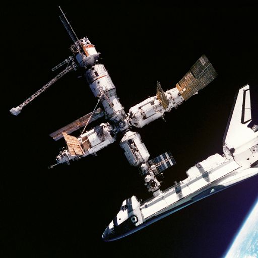 Space History Photo: Atlantis Docked to Mir | Space