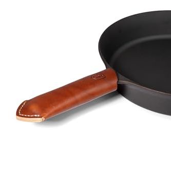 Field Company Brown Leather Handle Cover - Usa Made Vegetable-Tanned Heat Protection for Field Company Cast Iron Skillets