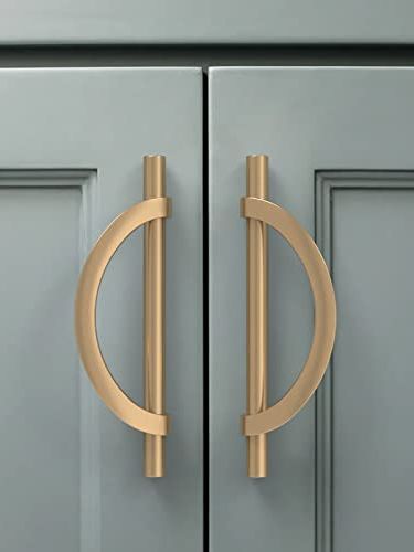 Amerdeco 10 Pack Champagne Bronze Cabinet Pulls 128mm Hole Center Cabinet Hardware Kitchen Cabinet Handles for Bathroom Drawer Pulls Dresser Pulls Am027