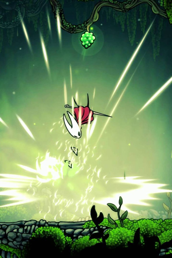 Hollow Knight Silksong Hornet pogo jumping off enemy to reach mossberry