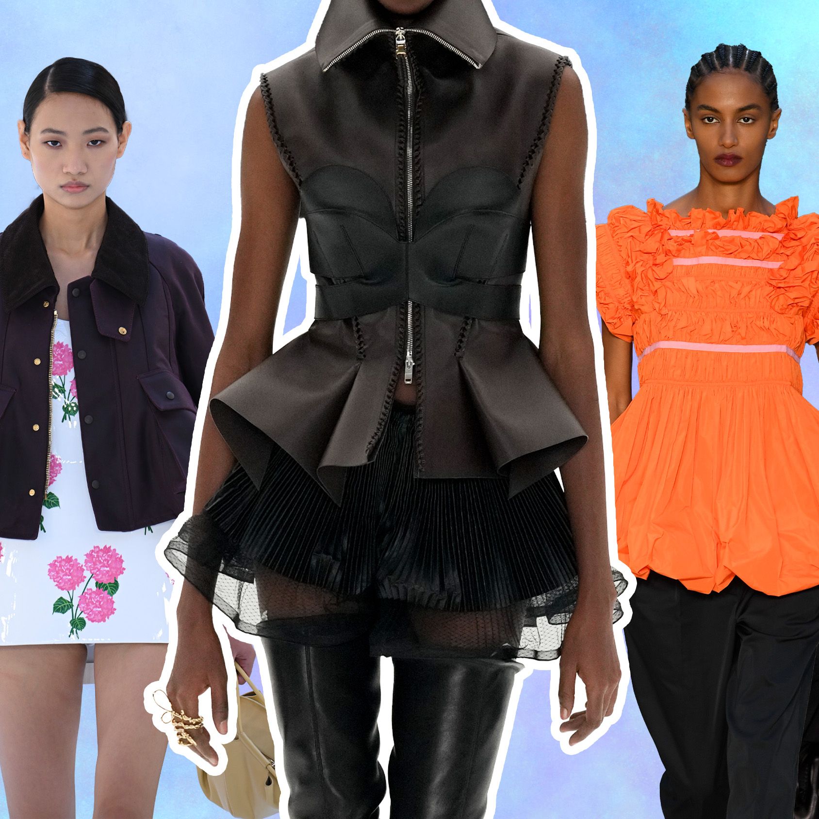 新品:her lip to summer Tweed Peplum Top Tweed Peplum Top – Two Blue Sister