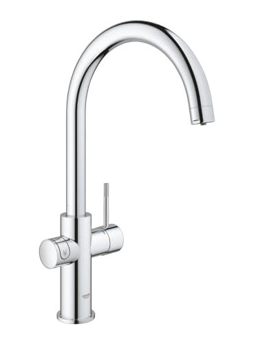 Grohe Blue Home Duo Starter Kit - Kitchen Mixer Tap for Filtered, Chilled and Sparkling Water (includes Cooler Unit, Filter and Co2 Carbonization Bottle) High Swivel C-Spout, Chrome 31455001
