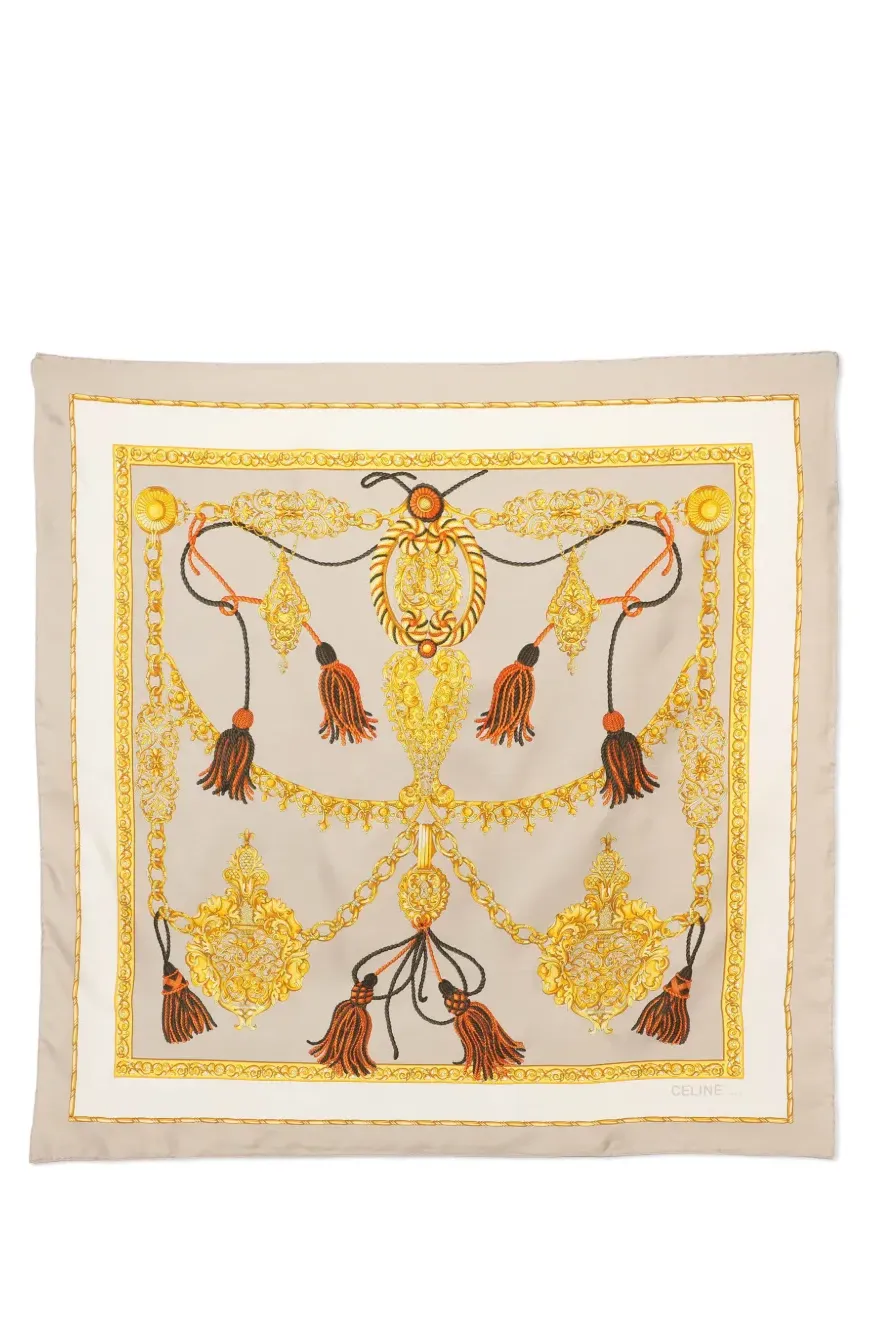 Celine Pre-Owned Tassel Print Silk Scarf | One Size