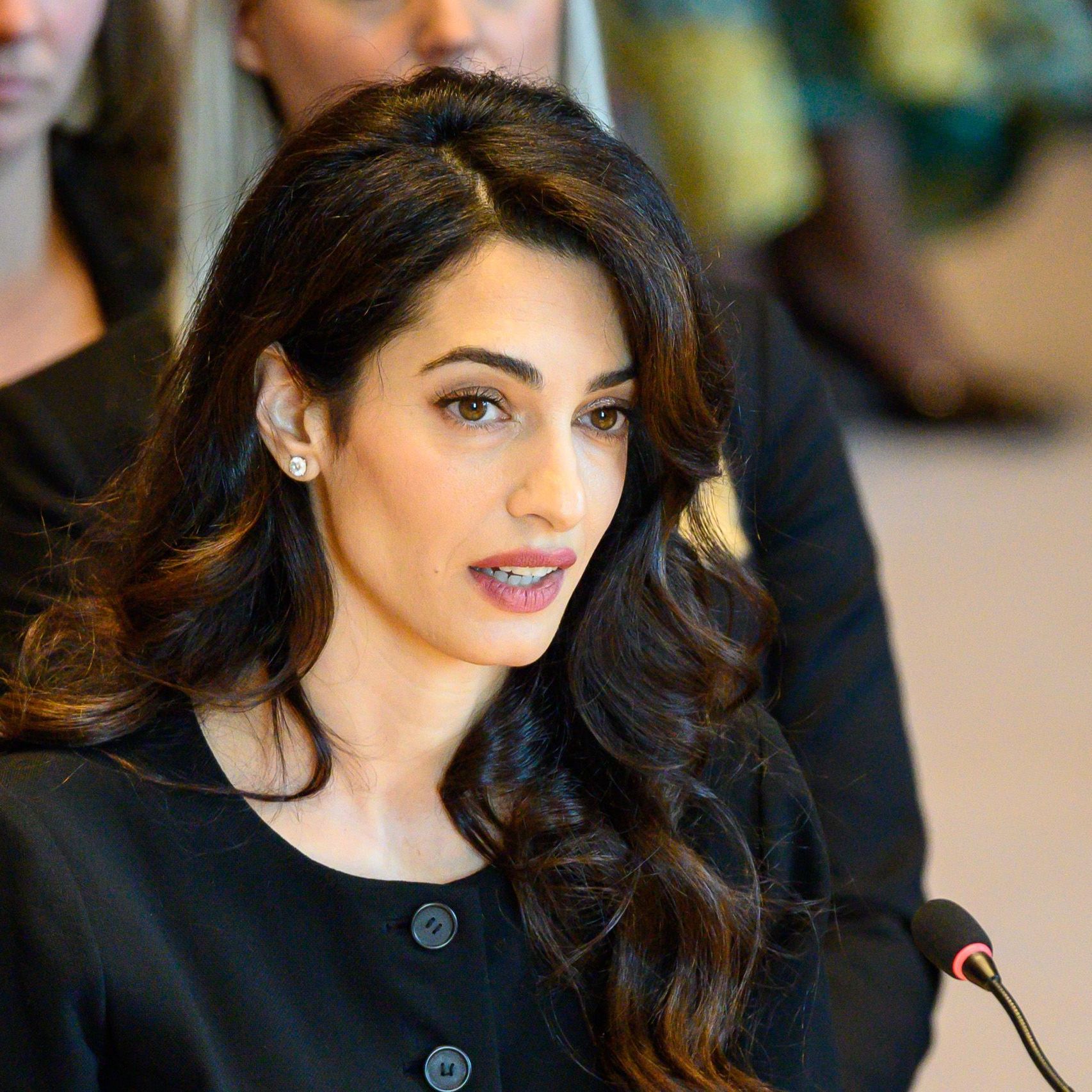 Please Allow Amal Clooney, Icon, to Inspire You to Wear Plum Lipstick to  the Office | Marie Claire