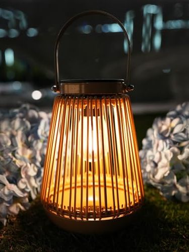 Kagoling Solar Lights Outdoor Garden, 2 Pack Garden Lights Metal Hanging Solar Lantern Waterproof Ornaments Outdoor, Decorations for Patio Yard Porch Lawn Courtyard, Gifts for Mom Women Grandma Wife
