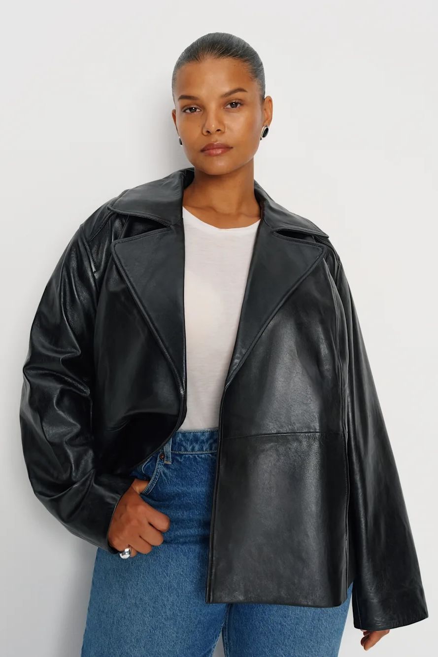 Veda Jaden cropped leather trench