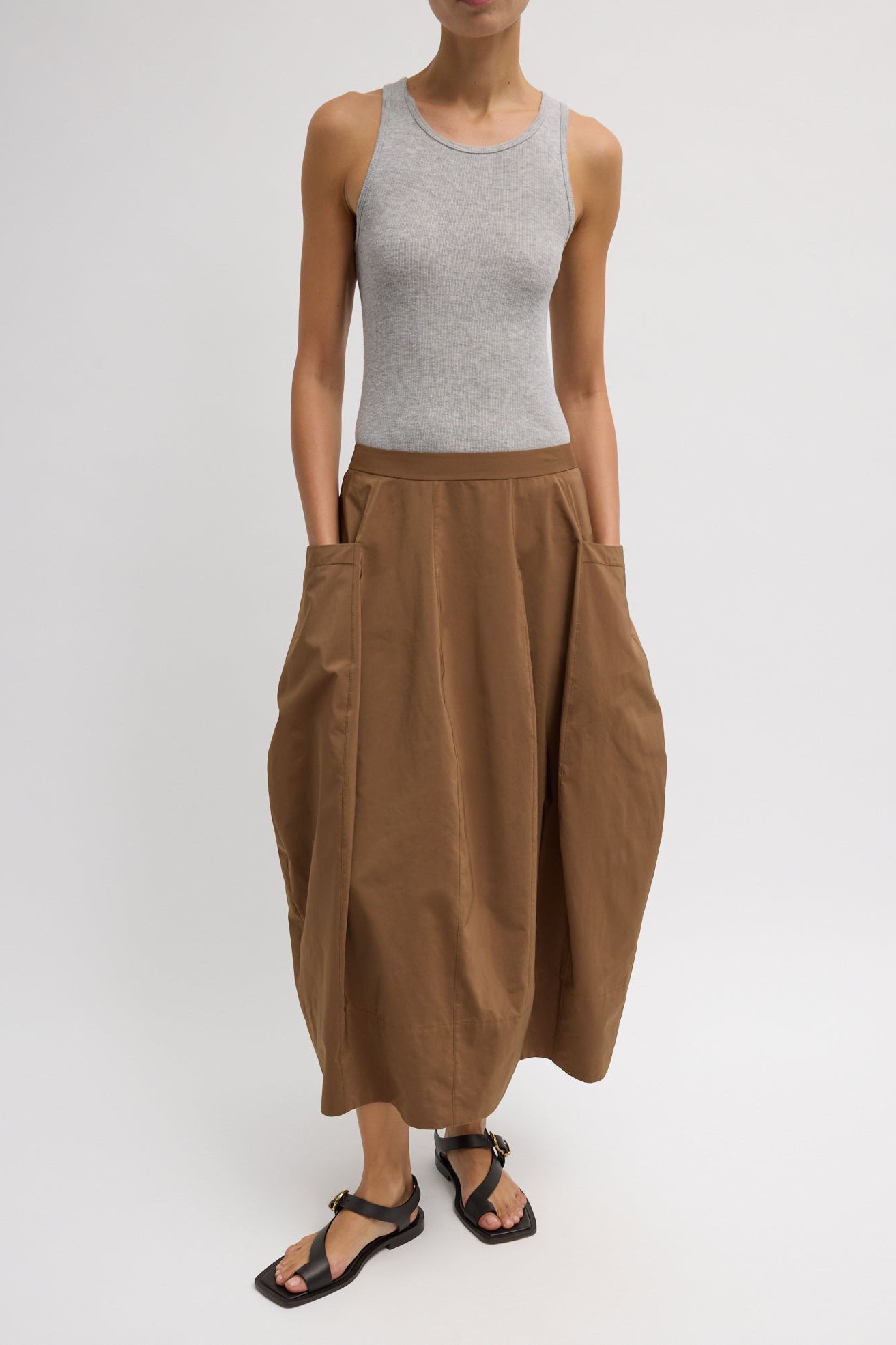 Nylon Lantern Skirt - Caramel Latte / 00s / T000nw5285