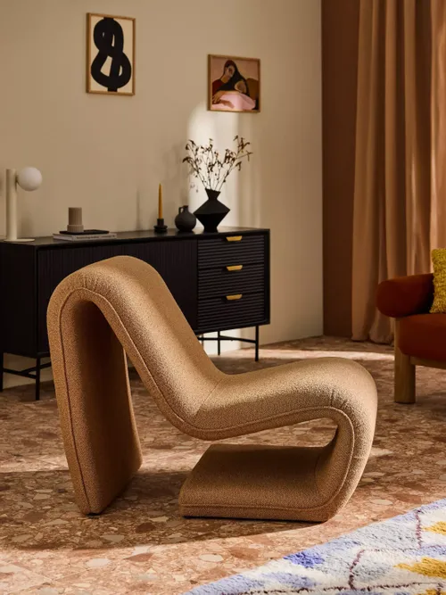 MADE Wexler Chair, Caramel Boucle