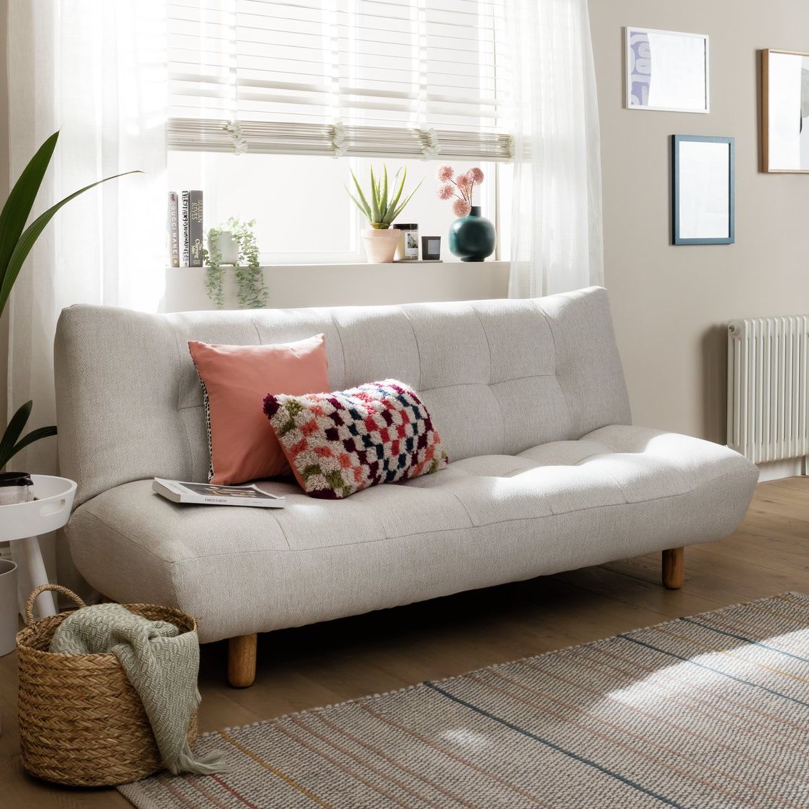 Habitat Kota 3 Seater Boucle Clic Clac Sofa Bed - Cream