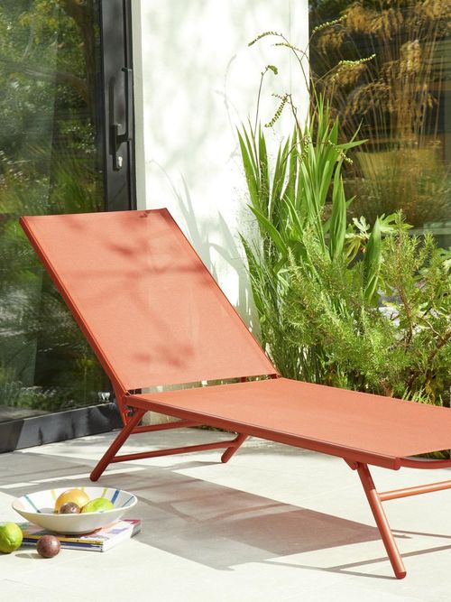  Cali Metal Sunlounger in Orange