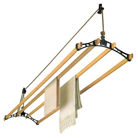 Sheila Maid &amp;reg;, Original Indoor Ceiling Clothes Laundry Drying Airer Rack - 4 Rail - 72" (183cm) Long- Black Cast Iron