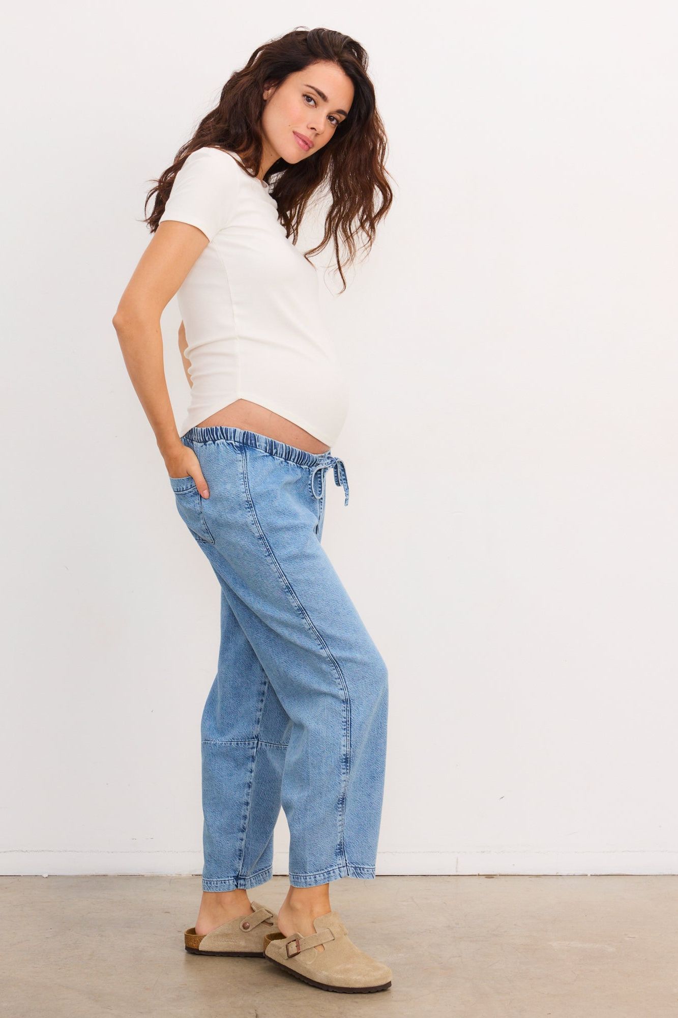 The Drapey Denim Barrel Pant - Xs / Vintage Dream Blue