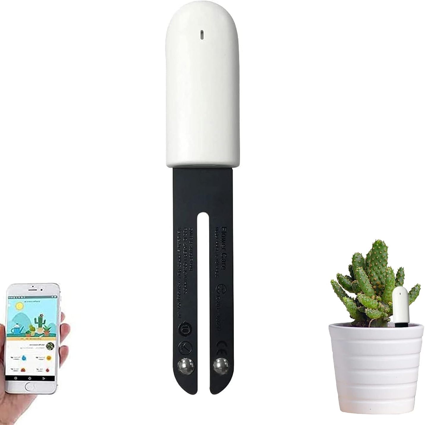 Soil Moisture Meter 4 in 1,plant Water Monitor,automatically Detect Moisture/temperature/light/fertility,can Connect to Mobile Phone Via Bluetooth,hygrometer Sensor for Indoor Plants (1pc)