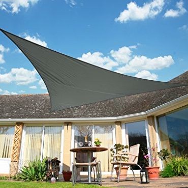 Kookaburra 3m Triangle Water Resistant Garden Patio Sun Shade Sail Canopy 96.5% Uv Block With Free Rope (charcoal)