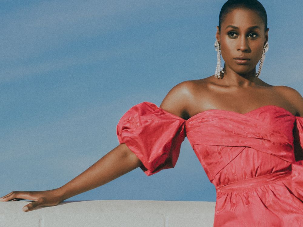issa rae red dress Issa Rae Wore Solace London & Alberta Ferretti Promoting 'Rap Sh!t'