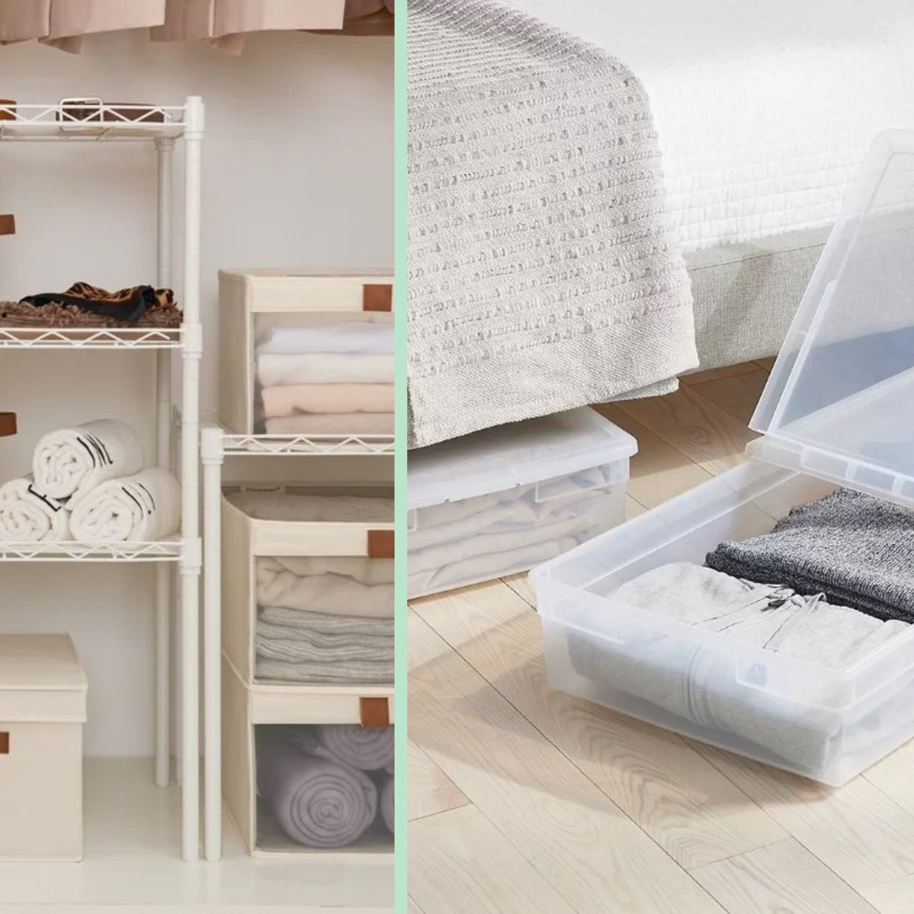 Extra Large Storage Bins With Lids And Divider, Collapsible Fabric Storage Boxes - 1 Pack - Beige - Fabric Storage Boxes And Closet Storage Bin Price