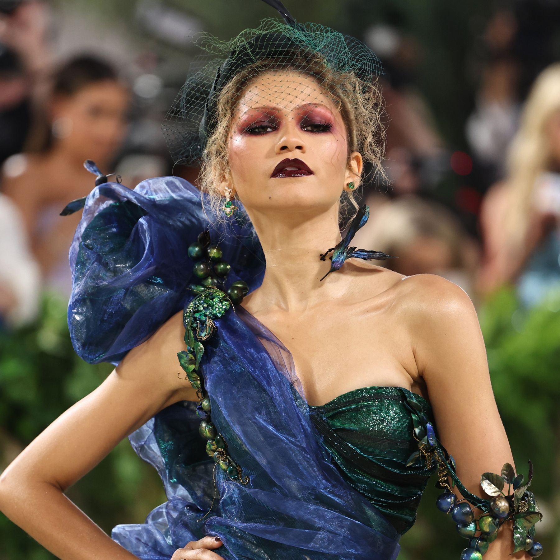 sachin and babi light blue dress Zendaya Stuns at 'Dune' Premiere in Custom Balmain