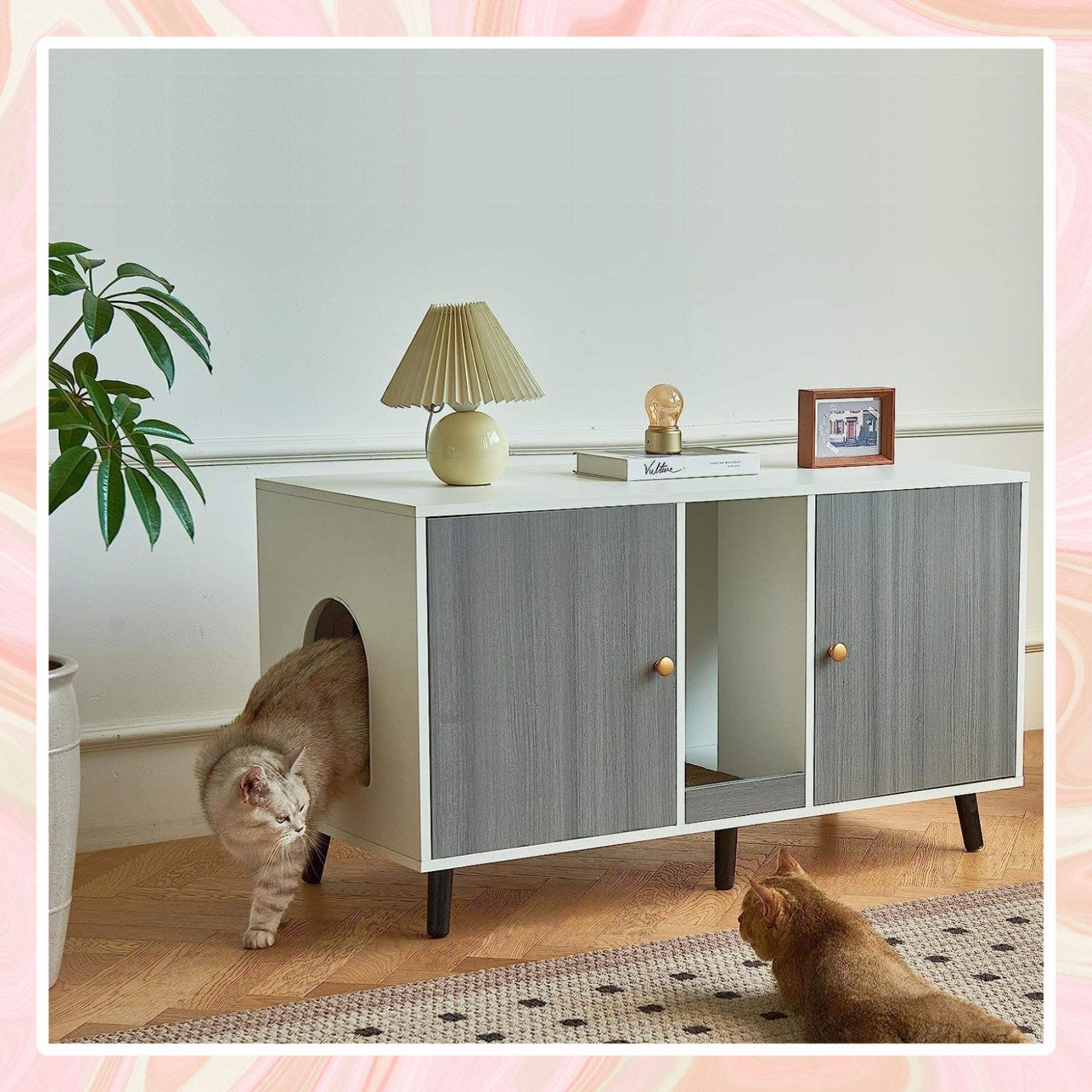 apartment therapy cat litter box PurrTek Self-Cleaning Litter Box Gray