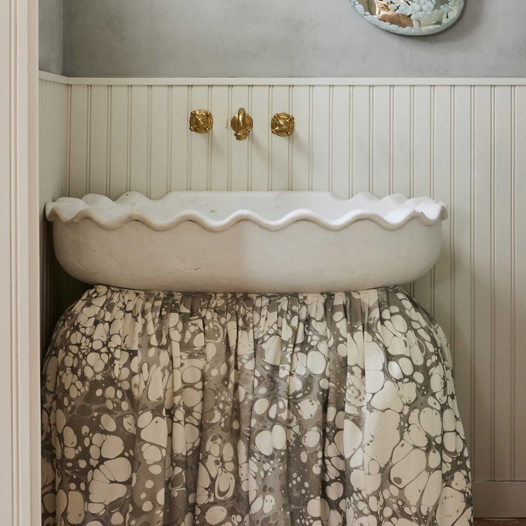 How To Make A Bathroom Sink Skirt